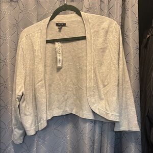 Apt9 Women's Light Gray Open-Front Shrug